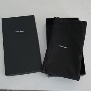 New never used SAINT LAURENT BAG POUCH & BOX YSL Saint Laurent Black Gift Set
